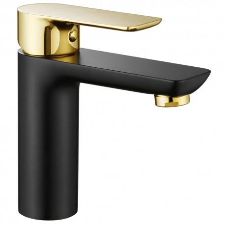 Hades, gold and matte black basin faucet