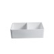 Balios, 33" Glossy White Double Porcelain Sink