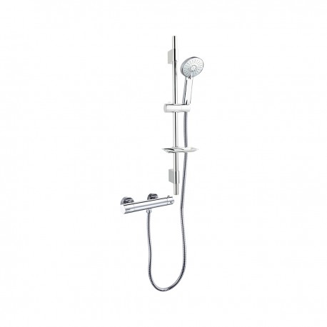 Chrome shower faucet with thermostatic shower mixer