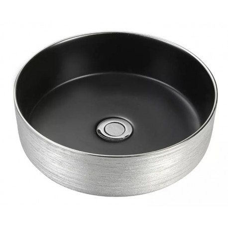 Epona 14", Round basin with silver and black finish