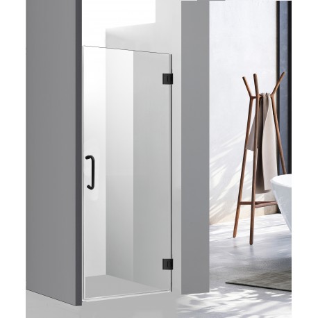 Napoléon 36'', Matte black pivot shower door
