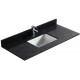 Black 48", Quartz Vanity Top with Undermount Porcelain Sink