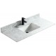 White Carrara 48", Marble Vanity Top with Undermount Porcelain Sink