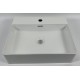 Kali, rectangular porcelain sink with glossy white and finish