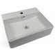 Kali, rectangular porcelain sink with glossy white and finish