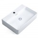 Kali, rectangular porcelain sink with glossy white and finish