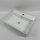 Kali, rectangular porcelain sink with glossy white and finish