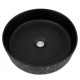 Volva, square porcelain sink with matt black finish and golden marbling