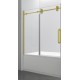 Apollon 60", Shower Door on Bath, matt gold finish