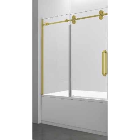 Apollon 60", Shower Door on Bath, matt gold finish