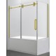 Apollon 32", side glass on bath matte gold finish