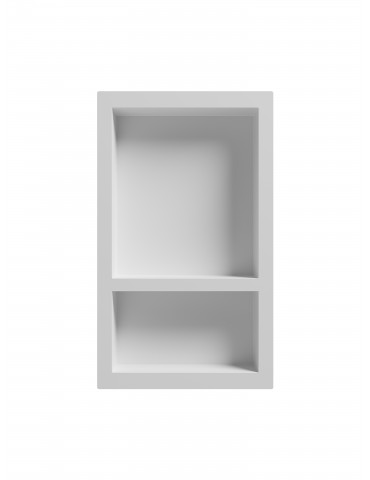 Niche de Douche SMC 16×27“, finie blanche 2 sections