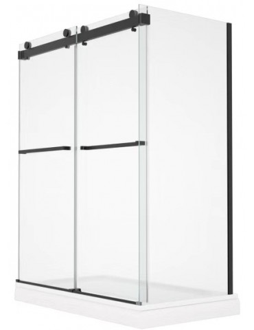 Waka 60", Black, Shower Door