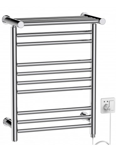 Heat polished chrome, electric towel warmer