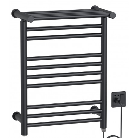 Heat matte black, electric towel warmer