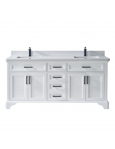 VELA 72" Vanité double en bois massif