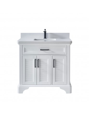 VELA 36" Vanité en bois massif