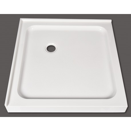 Base Hygie 36*36" 2 brides, drain décentré Base Hygie 36*36" 2 brides, drain décentré