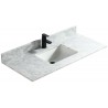 Dessus de vanité en marbre blanc carrara 36 pouces avec lavabo sous-plan en porcelaine