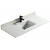 Dessus de vanité en quartz blanc pure 36 pouces avec lavabo sous-plan en porcelaine