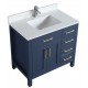 Goli 36'' Bathroom Vanity – Solid Wood Antique Blue