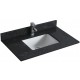 Black 36", Quartz Vanity Top with Undermount Porcelain Sink