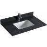 Dessus de vanité en quartz noir 36 pouces avec lavabo sous-plan en porcelaine