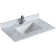36-inch white carrara marble Vanity Top with Undermount Porcelain Sink
