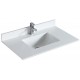Pure White 36", Quartz Vanity Top with Undermount Porcelain Sink