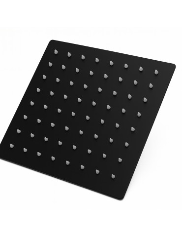 Tête de douche carrée noir mat
