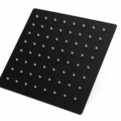 Tête de douche carrée noir mat