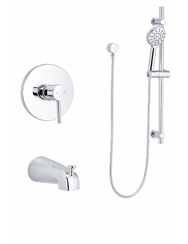 Robinet de douche avec bec de bain – Chrome, Collection Kami