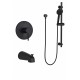 Shower faucet with bath spout – Black, Kami Collection