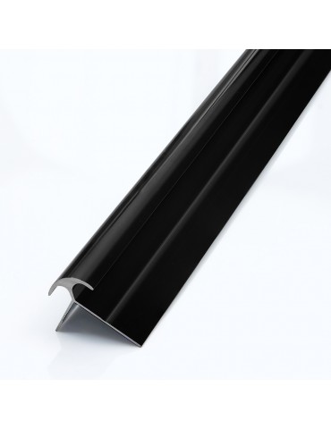 Black external PVC wall molding, 4 mm