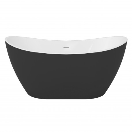 60" Freestanding Bath – Glossy black – Bertha