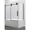 Porte de douche sur bain Myo finition noir mat
