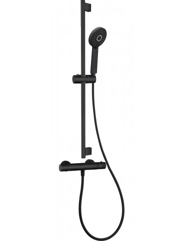 Robinet de douche noir avec sélecteur themostatique