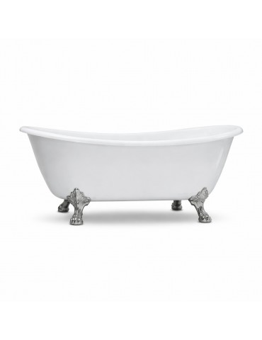 Bain autoportant 59" blanc lustré – Nyros