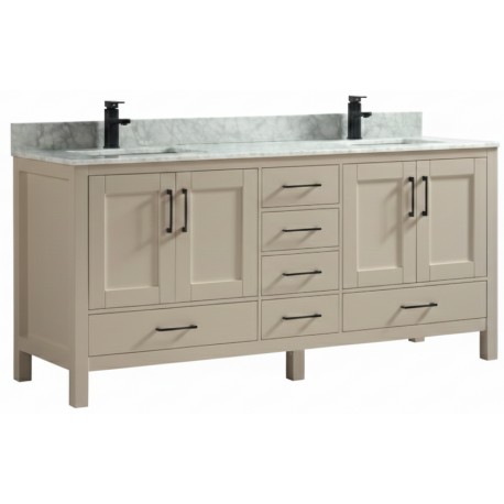 Vanité de salle de bain Goli 72'' – bois massif greige