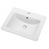 Lavabo semi-encastré Halo – Porcelaine vitrifiée blanche