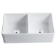 Balios, 33" Glossy White Double Porcelain Sink