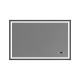 LED Rectangular Mirror, 60 × 40", black finish, Bluesync Collection