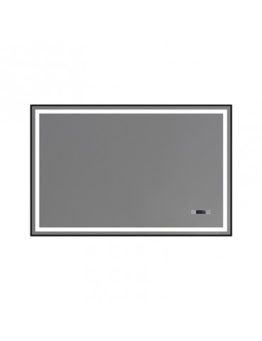LED Rectangular Mirror, 60 × 40", black finish, Bluesync Collection