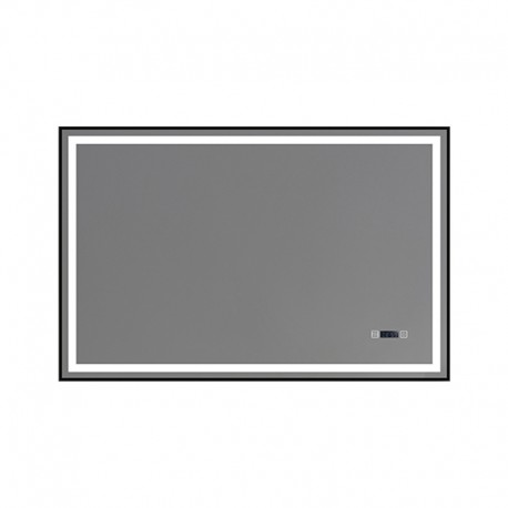 LED Rectangular Mirror, 60 × 40", black finish, Bluesync Collection