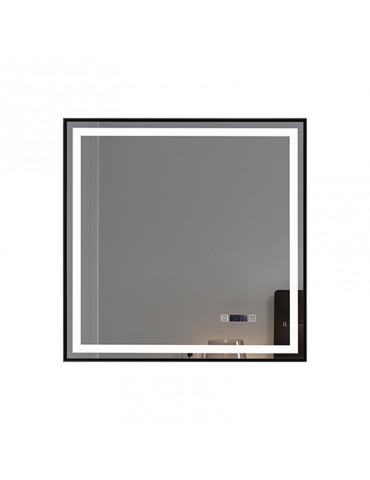 Miroir, 36 × 36", fini noir, collection Bluesync