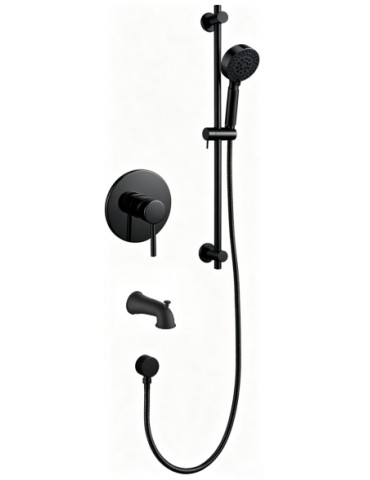 Shower faucet with bath spout – Black, Kami Collection