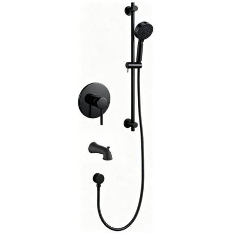 Robinet de douche avec bec de bain – Noir, Collection Kami