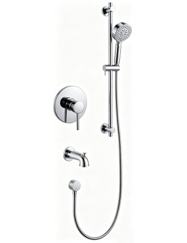 Shower faucet with bath spout – Chrome, Kami Collection