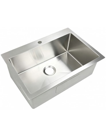 Kitchen Topmount Sink, 28 x 20" x 9", Stainless Steel