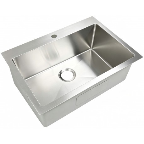Kitchen Topmount Sink, 28 x 20" x 9", Stainless Steel